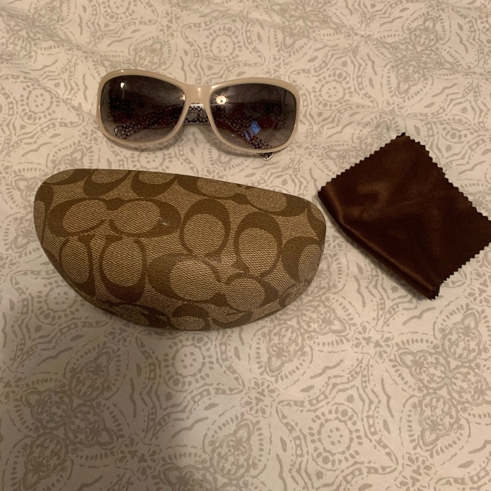 Authentic never worn coach white sunglasses